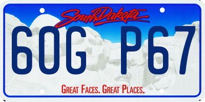 SD license plate 60GP67
