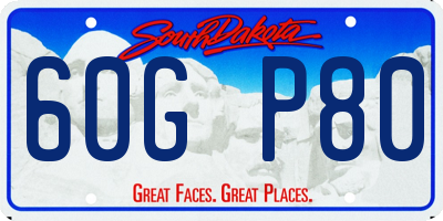 SD license plate 60GP80
