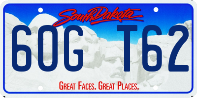 SD license plate 60GT62