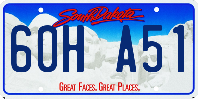 SD license plate 60HA51