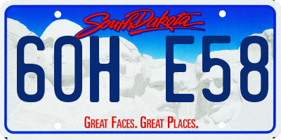 SD license plate 60HE58