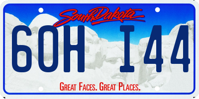 SD license plate 60HI44