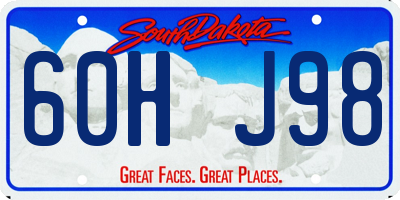 SD license plate 60HJ98