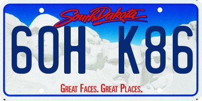 SD license plate 60HK86