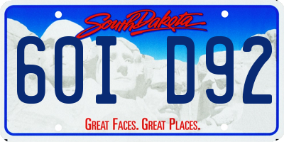 SD license plate 60ID92