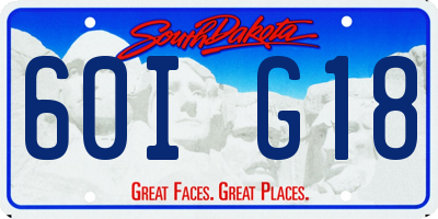 SD license plate 60IG18