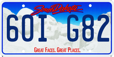 SD license plate 60IG82