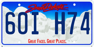 SD license plate 60IH74