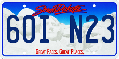 SD license plate 60IN23