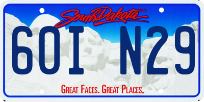SD license plate 60IN29