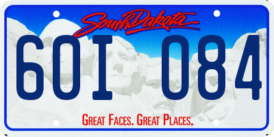 SD license plate 60IO84