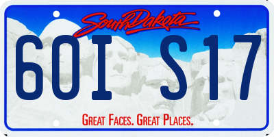 SD license plate 60IS17