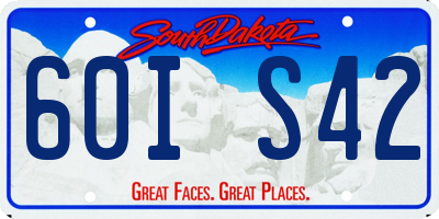 SD license plate 60IS42