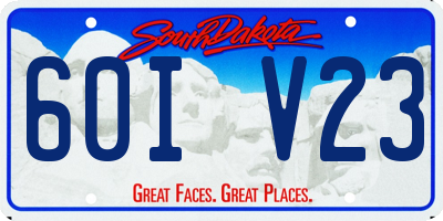 SD license plate 60IV23