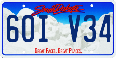 SD license plate 60IV34