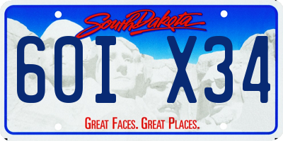 SD license plate 60IX34