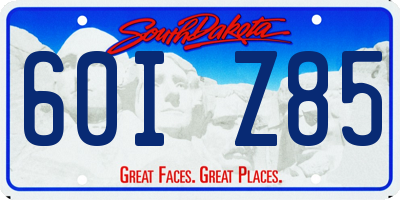 SD license plate 60IZ85
