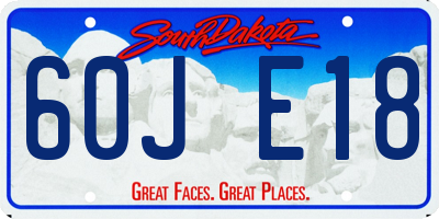 SD license plate 60JE18
