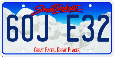 SD license plate 60JE32