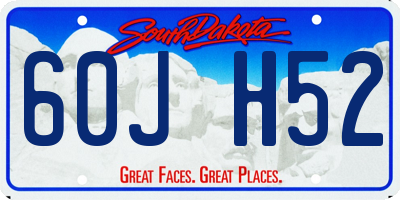 SD license plate 60JH52