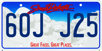 SD license plate 60JJ25