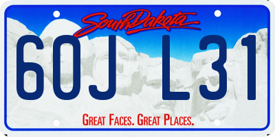 SD license plate 60JL31