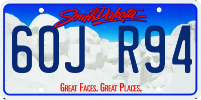 SD license plate 60JR94