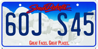 SD license plate 60JS45