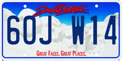 SD license plate 60JW14