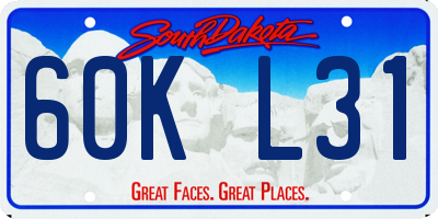SD license plate 60KL31