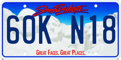 SD license plate 60KN18