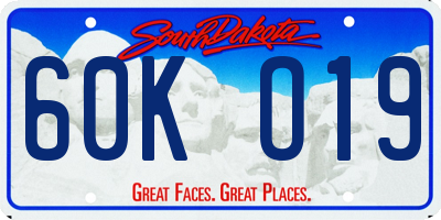 SD license plate 60KO19