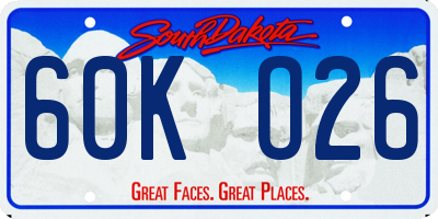 SD license plate 60KO26