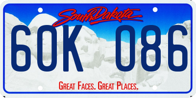 SD license plate 60KO86
