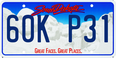 SD license plate 60KP31