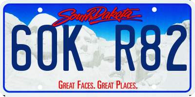 SD license plate 60KR82