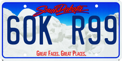 SD license plate 60KR99