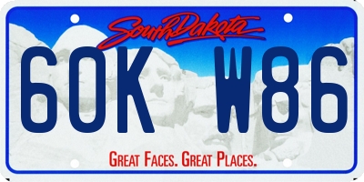 SD license plate 60KW86