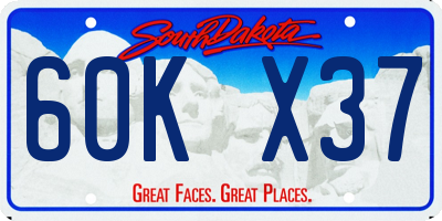 SD license plate 60KX37