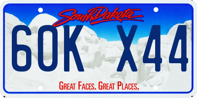 SD license plate 60KX44