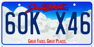 SD license plate 60KX46