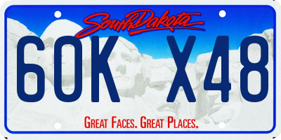 SD license plate 60KX48