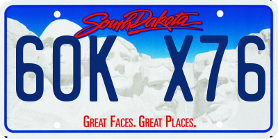 SD license plate 60KX76