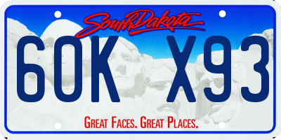 SD license plate 60KX93