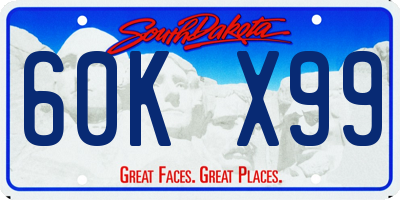 SD license plate 60KX99