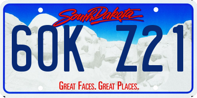 SD license plate 60KZ21