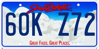 SD license plate 60KZ72
