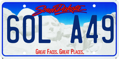 SD license plate 60LA49