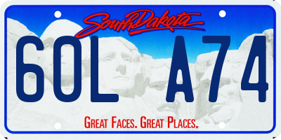 SD license plate 60LA74