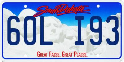 SD license plate 60LI93